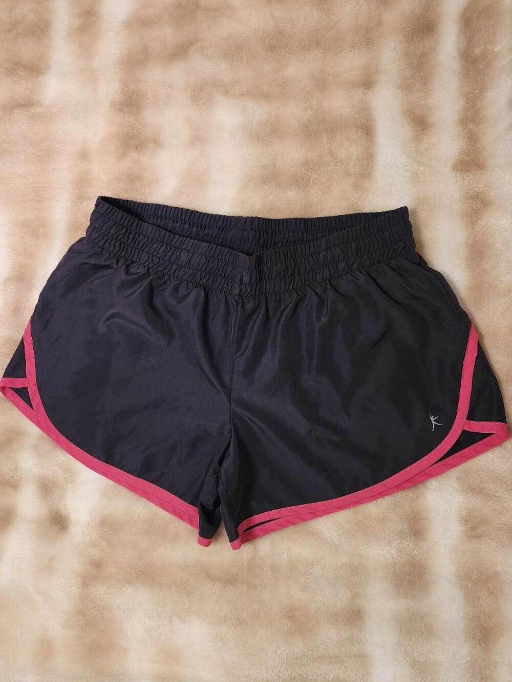 Athletic Black Shorts with Pink Trim